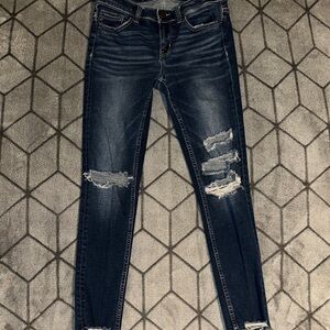 BKE Blue Skinny Jeans Distressed Faded